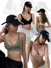 Bras for Women Push Up Wireless Bra Thin Pad U-back Brassiere Invisible Underwear