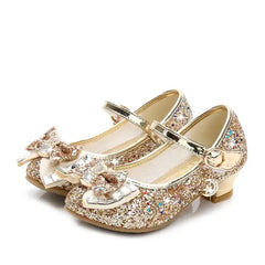 Princess Girls Party Shoes Children Sandals Colorful Sequins High Heels Shoes