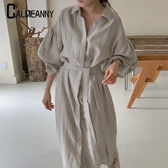 Evening Dresses: Women Dress Shirt Dress Long Evening Female Vintage Maxi