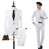 Beach Wedding Outfit Men: 2Pcs/set Men's Formal Blazer Jackets Coat Pants Tuxedos