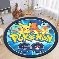 Pokemon Cartoon HD Printed Round Carpet Dropshipping Rug for Living Room Area Rug
