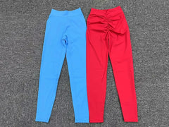 Seamless Yoga Sets Sports Fitness High V Waist Peach Hip-lifting Skinny Running
