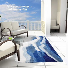 Rug Aesthetic Tufting Anti Slip Carpet Mini Bathroom Mat Ocean Sea Tufted Carpet