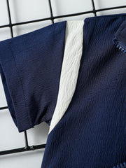 2Pcs Baby Boys Short Sleeve With Zipper Top & Pants Set Summer Outdoor Sports Clothes For 1-3Y Casual