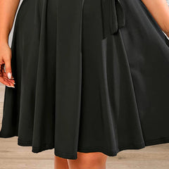 Women's Summer Plus Size Dresses Loose Solid Short Sleeved Fashion