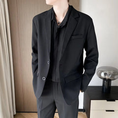 Mens Beach Wedding attire: Casual Western-style Suit Men's Formal Korean Version