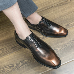 Square Head Men's Dress Shoes Fashion Formal Oxfords Casual Business