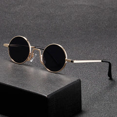Fashion Retro Round Hippie Sunglasses for Women Men Trendy Punk Disco Party Glasses Circle Metal UV Protection Sunglasses