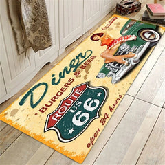 Route 66 Design Kitchen Floor Mat Entrance Doormat Home Decor Carpet for Living Room