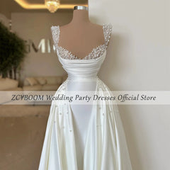White Bridesmaid Dresses: Wedding Dress Mermaid Floor Length Sweep Train
