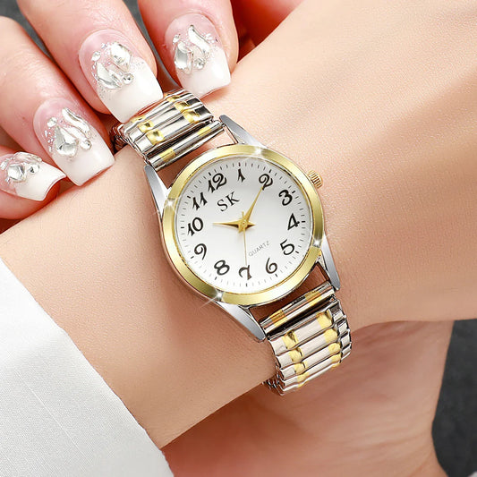 Elegant Small Dial Women Watches Fashion Elastic Strap Quartz Watch Reloj Mujer(Without Box)