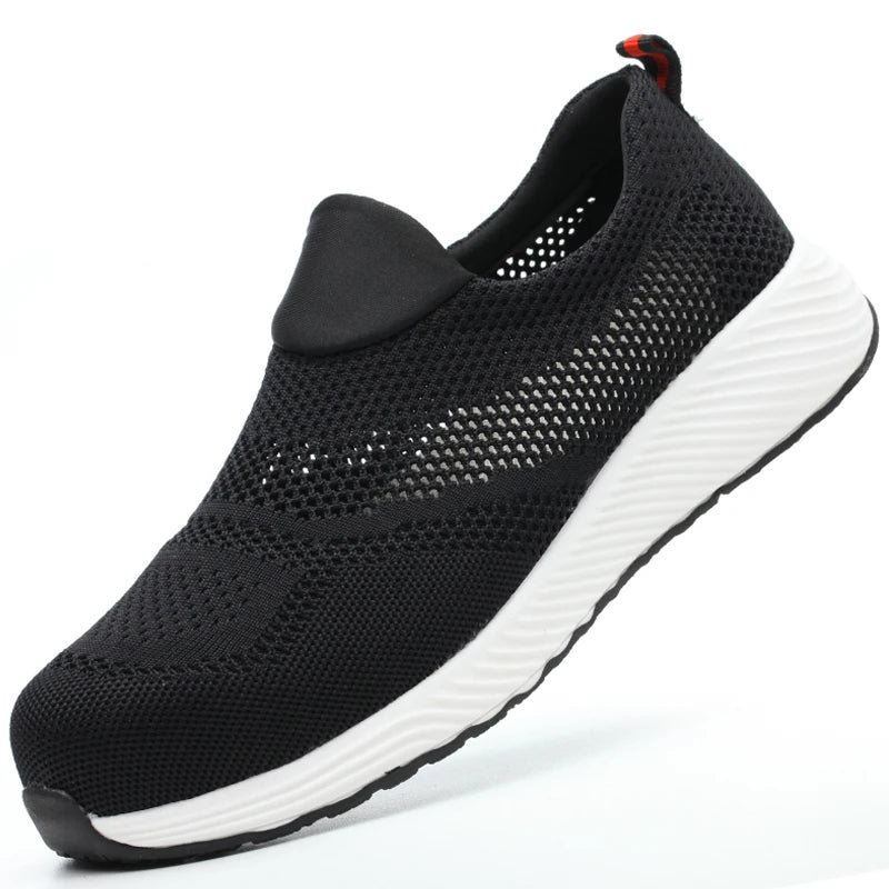 Summer Breathable Work Safety Shoes Men Women Work Sneakers Light Steel Toe Indestructible Shoes Anti-Smashing Safety Work Boots