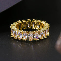 Cubic Zirconia Engagement Rings for Women Marquise Crystal Wedding Ring Party