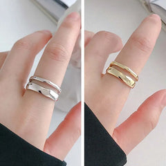 Minimalist Silver Color Finger Rings for Women Fashion Creative Design