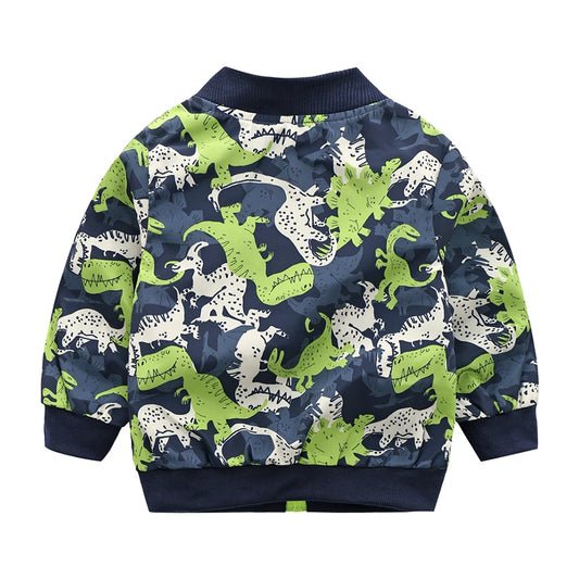 Toddler Boys Jacket Coat Dinosaurs Pattern Boys Coats Spring Autumn Jacket Boy Casual Style Kids Clothing