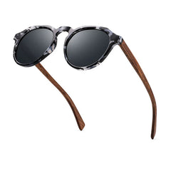 Sunglasses Women Men's Sun Glasses Walnut Wood Round Eyeglasses