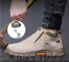 Man Welding Safety Boots For Men Anti-smashing Construction Work Shoes Puncture Proof Indestructible Shoes Safety Work Boots