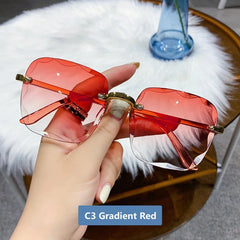 Sunglasses for Women Rimless Gradient Ocean Lens Female Male Eyeglasses