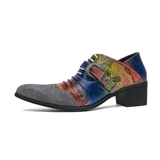 Golden Sapling Party Shoes Men Elegant Casual Business Flats Fashion Heels Leisure