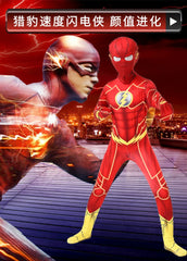 Kids Flash Man Boys Cosplay Costume Set with Headgear And Mask for New Year Carnival Party Fancy Dress Outfit
