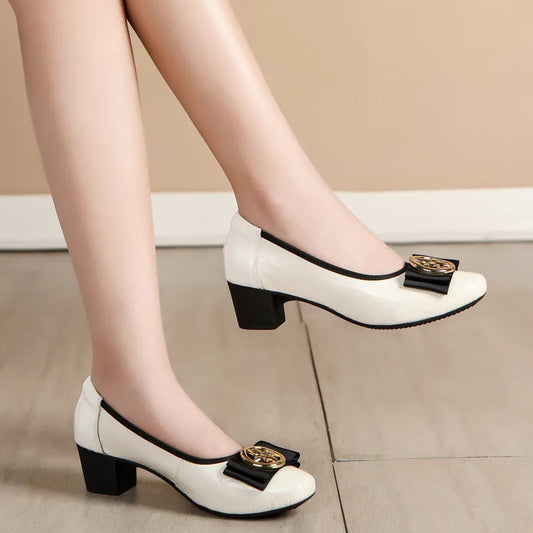 Spring Rough Single Shoes Mother Shoes Comfortable Soft Soles