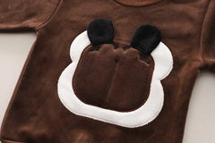 Baby Boys Clothing Set Autumn Winter Cartoon Lion Fleece Thick Hooded Jacket Coat Pants 3Pc Suit for 1-4 Years Kids Warm Outfits