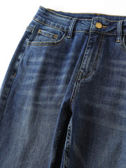 Plus Size Straight Jeans for Women Stretchy High Waist Ladies Jeans 100 Kgs Tall Women