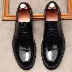 Men's Oxfords Genuine Leather Wedding Party Office Formal Oxford Shoes Handmade