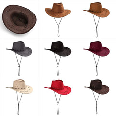 Women Men Cowboy Hat Western Suede Cowgirl Hats Fashion West Fancy Dress Party