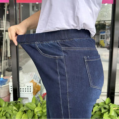 Jeans Women 9XL 8XL 7XL High Waist Plus Size Pencil Pants Loose Stretched Trousers