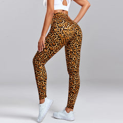 Leopard Print Leggings Women's High Waisted Yoga Pants Fitness Push Up Leggins