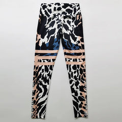 Leopard Stripe 3D Print Women's Pants Push Up Running Sports Leggings Slim Pants