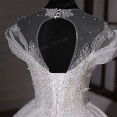 White Bridesmaid Dresses: Exquisite Off Shoulder Wedding Dress Bride Small Main