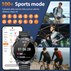 LIGE Military Smart Watch Men 1000mAh Battery Outdoors LED Flashlight Waterproof Heart Rate Sport BT Call 1.7" AMOLED Smartwatch