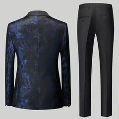 Men's Slim Fit 3-Piece Casual Tuxedo Suit Set for Weddings and Business Events