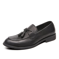 Men Tassel Loafers Leather Formal Shoes Elegant Dress Shoe Simple Slip On Man