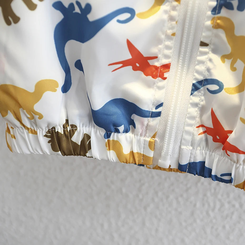 Kids Jacket Outerwear Dinosaurs Pattern Boys Coats Long Sleeve Kids Coat