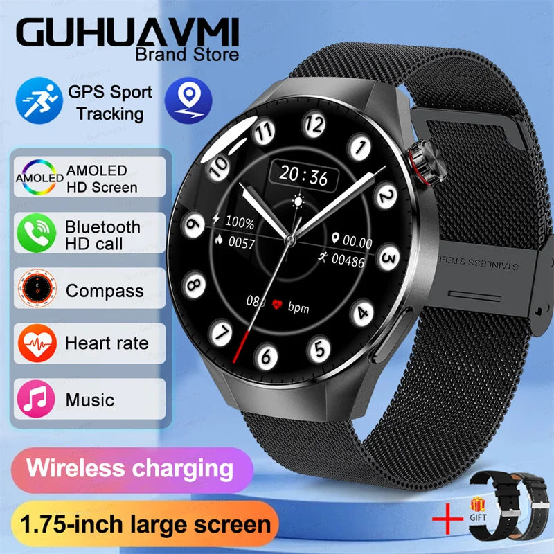 2026New For fashion G5 Pro Smart Watch Men HD AMOLED Screen GPS Motion trajectory HeartRate Bluetooth Call 1.75" SmartWatch IP68