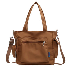 Simplicity Oxford Canvas Composite Shoulder Bag Solid Color Versatile Lazy Style