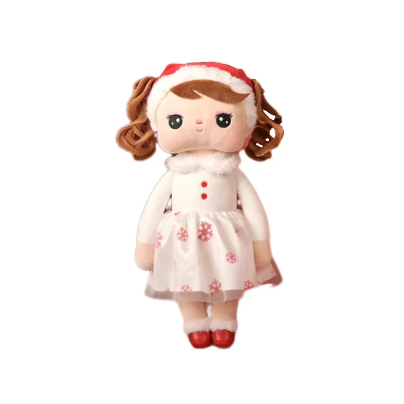 Metoo Angela Christmas Doll Soft Stuffed Winter Snow Elk Fashion Doll Collection Plush Toys Dolls for Girls Boys Xmas Gift