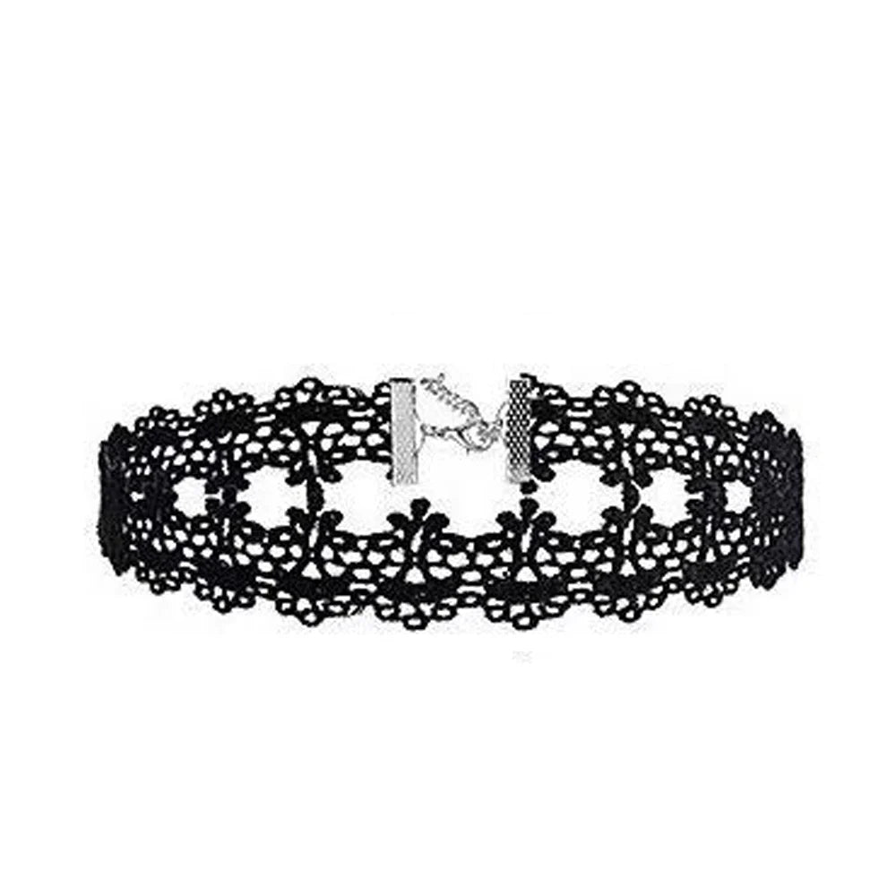 Neo-Gothic Punk Black Sexy Lace Chokers Necklace For Women Fashion Retro Clavicle Chain Halloween Collar Choker Steampunk Gifts