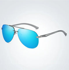 Men Sunglasses Classic Driving Sun Glasses Metal Frame Mirror Lens