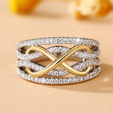 Fashion Infinite Love Rings for Women Full Bling Iced Out Cubic Zirconia