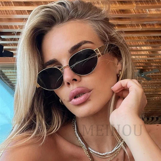 Sunglasses For Women Vintage Metal Small Frame Sunglasses For Female