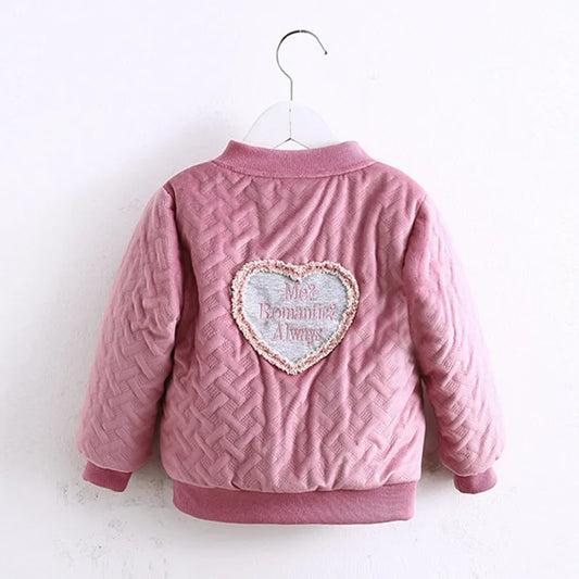 Fashion Children V-Neck Embroidery Patchwork Soft Thickening Baseball Jacket For Kids