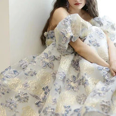 Homecoming Dresses: One Shoulder Flower Printed Satin Wedding Party Dresses