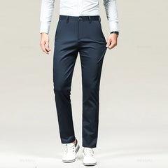 Men's Straight-fit Suit Pants Men Autumn Winter Business Stretch Grey Khaki Black