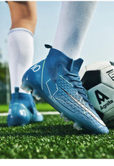 Mens Soccer Cleats High Ankle Football Shoes Long Spikes Outdoor Soccer