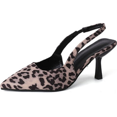 Leopard Women Sandals Fashion Elegant Shallow Pointed Toe Shoes