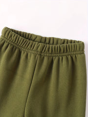 Newborn Baby Boy Fun Cartoon Bear Print Long Sleeve Fleece Sweatshirt with Casual Sports Pants Set Spring Autumn Gift